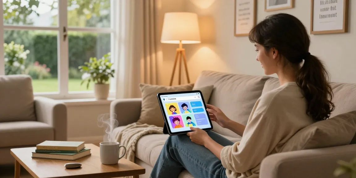 Engaging with Crushon AI characters in a cozy living room setup